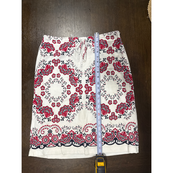 ANN TAYLOR Dresses & Skirts - ANN TAYLOR Womens Floral Skirt White Red Blue